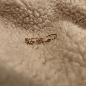 Love Script Ring and Triangle Stacking ring-size 7